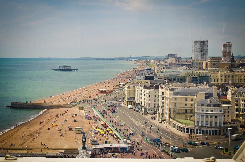 View of the Brighton seashore England